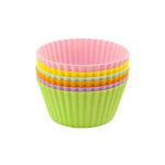 Silicone Muffin Cups/Silicone Muffins Cupcake Mould / Baking Mould / Chocolate Mould - Oven Safe Set ( Multi Colours ) ( Reusable ) - 12 Pieces